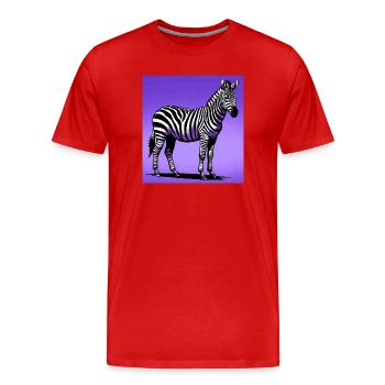 zebra - Men's Premium Organic T-Shirt - red - Front - Damien (186cm)