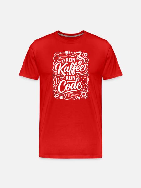 Kein Kaffee kein Code Informatiker - Männer Premium Bio T-Shirt - Rot