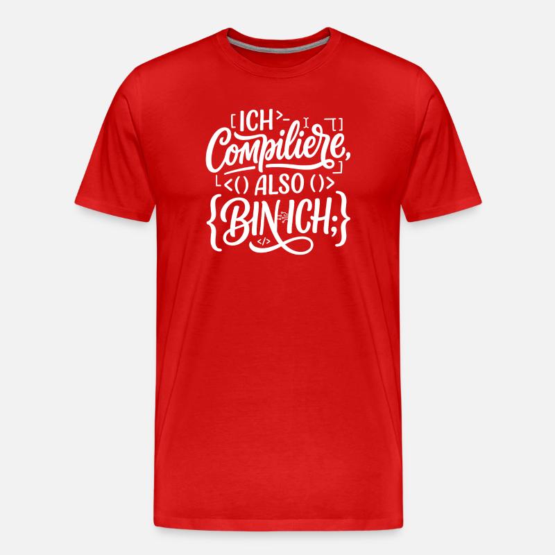 Ich compiliere also bin ich Coder - Männer Premium Bio T-Shirt - Rot