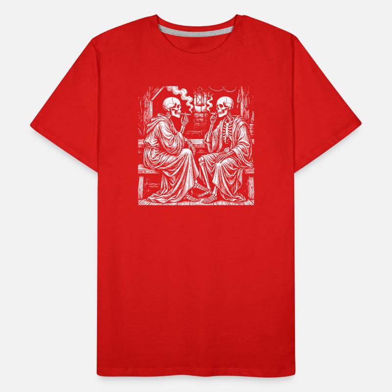 Mitternachts Skeletttee-Chat Männer Premium Bio T-Shirt