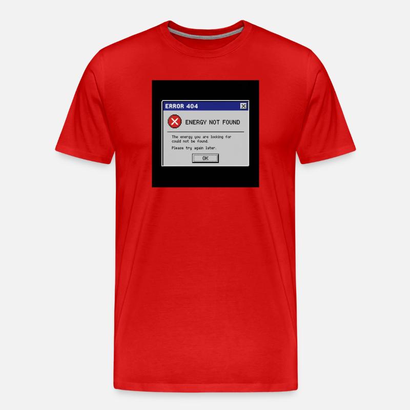 Fehler 404: Energie nicht gefunden - Männer Premium Bio T-Shirt - Rot