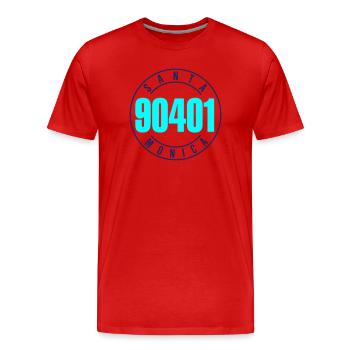Santa Monica 90401 - Männer Premium Bio T-Shirt - Rot - Vorne - Damien (186cm)