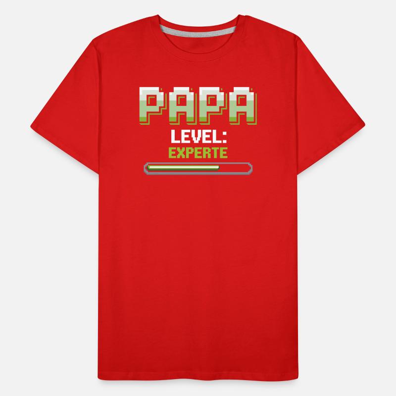 Papa Level Up Experte Gaming Männer Premium Bio T-Shirt