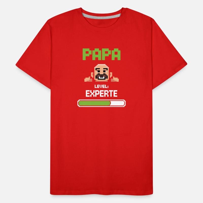 Gamer Papa Level Experte Design Männer Premium Bio T-Shirt