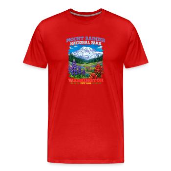 Mount Rainier National Park Washington - Männer Premium Bio T-Shirt - Rot - Vorne - Damien (186cm)