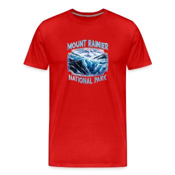 Mount Rainier National Park Gletscherpanorama - Männer Premium Bio T-Shirt - Rot - Vorne - Damien (186cm)