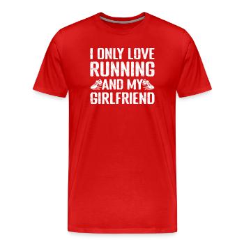 Marathon Runner I Only Love Running - Männer Premium Bio T-Shirt - Rot - Vorne - Damien (186cm)