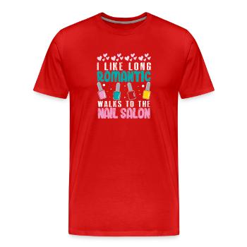 Nageldesigner Nageldesignerin Kosmetik Nagelstudio - Männer Premium Bio T-Shirt - Rot - Vorne - Damien (186cm)