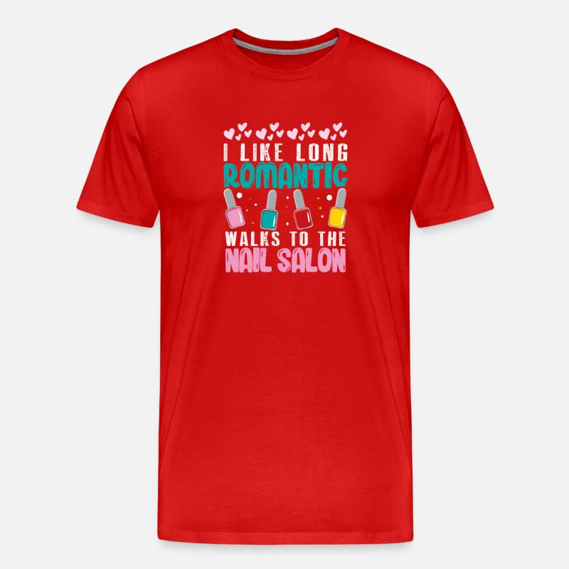 Nageldesigner Nageldesignerin Kosmetik Nagelstudio - Männer Premium Bio T-Shirt - Rot