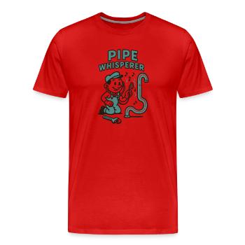Rohr-Flüsterer | Klempner Rohr Humor - Männer Premium Bio T-Shirt - Rot - Vorne - Damien (186cm)