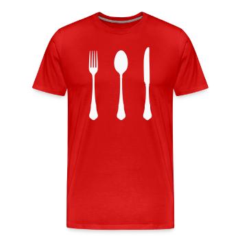 Conception de silhouettes de couverts - T-shirt bio Premium Homme - rouge - Devant - Damien (186cm)