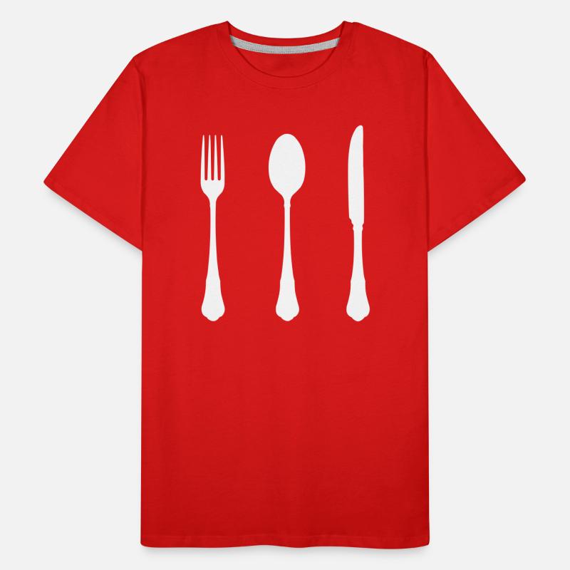 Cutlery Silhouette Design Men's Premium Organic T-Shirt
