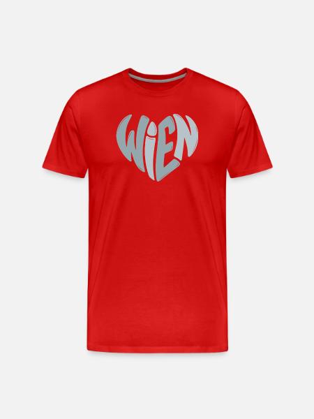 Cœur graffiti de Vienne - T-shirt bio Premium Homme - rouge