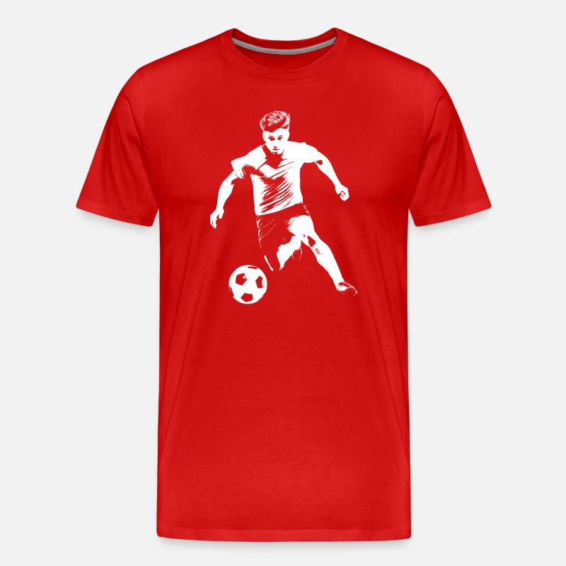 Fussballer - Männer Premium Bio T-Shirt - Rot