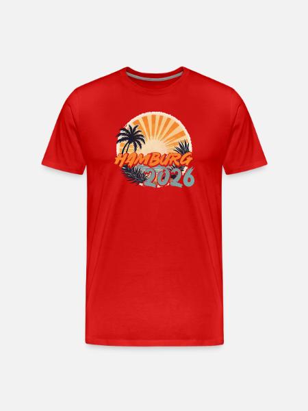 Hamburg 2026 - Men's Premium Organic T-Shirt - red