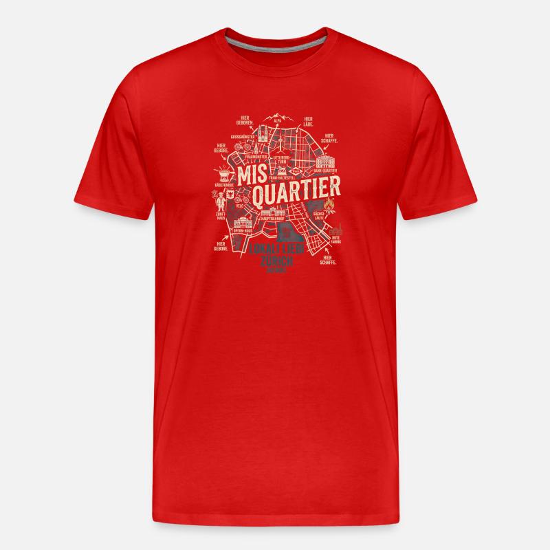 Quartier Zürich - Männer Premium Bio T-Shirt - Rot
