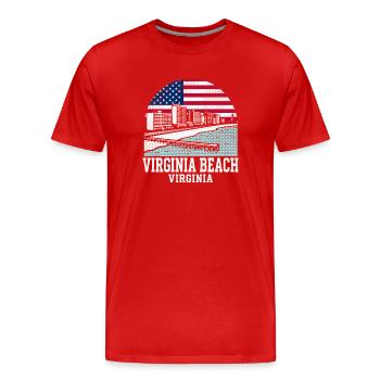 Virginia Beach City Virginia American Flag - Männer Premium Bio T-Shirt - Rot - Vorne - Damien (186cm)
