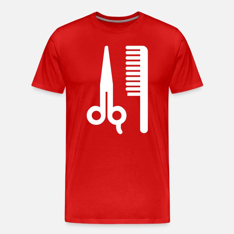 Friseur - Männer Premium Bio T-Shirt - Rot