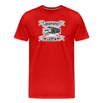 Lunis - Männer Premium Bio T-Shirt - Rot - Vorne - Damien (186cm)