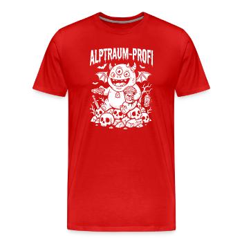 Minimalist Blood Drop Horror Design - Men's Premium Organic T-Shirt - red - Front - Damien (186cm)