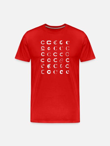 Typografie C-Glyphen-Monogramm-Satz - Männer Premium Bio T-Shirt - Rot
