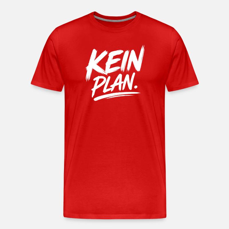 KeinPlan Pinsel Typo - Männer Premium Bio T-Shirt - Rot