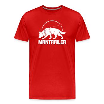Berger allemand MANTRAILER Chiens de recherche Chiens - T-shirt bio Premium Homme - rouge - Devant - Damien (186cm)