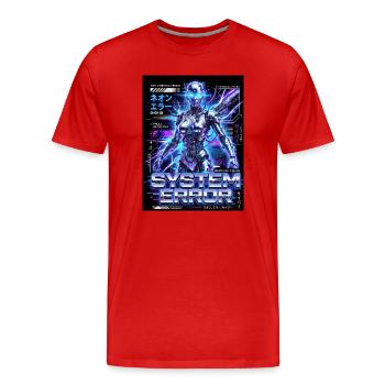 System Error Neon Cyborg - Men's Premium Organic T-Shirt - red - Front - Damien (186cm)