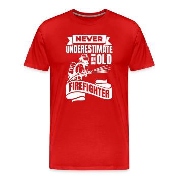 Fire Brigade Grandpa - Men's Premium Organic T-Shirt - red - Front - Damien (186cm)