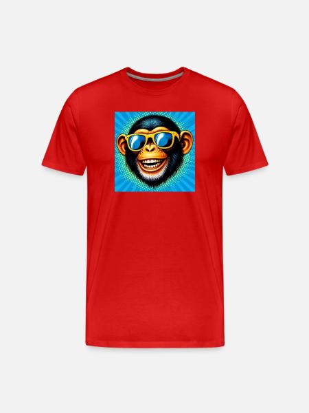Chimpanzee Monkey - Men's Premium Organic T-Shirt - red