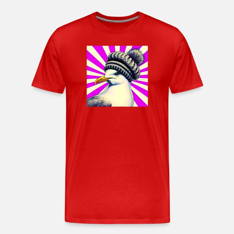 Möwe - Männer Premium Bio T-Shirt - Rot