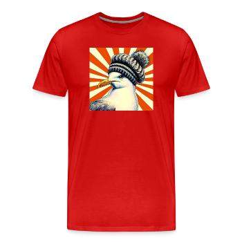 mouette - T-shirt bio Premium Homme - rouge - Devant - Damien (186cm)