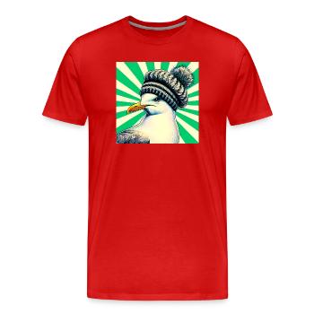 mouette - T-shirt bio Premium Homme - rouge - Devant - Damien (186cm)