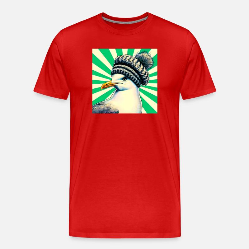 Möwe - Männer Premium Bio T-Shirt - Rot