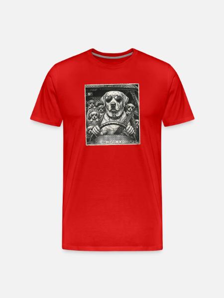 Dog family flashed - Men's Premium Organic T-Shirt - red