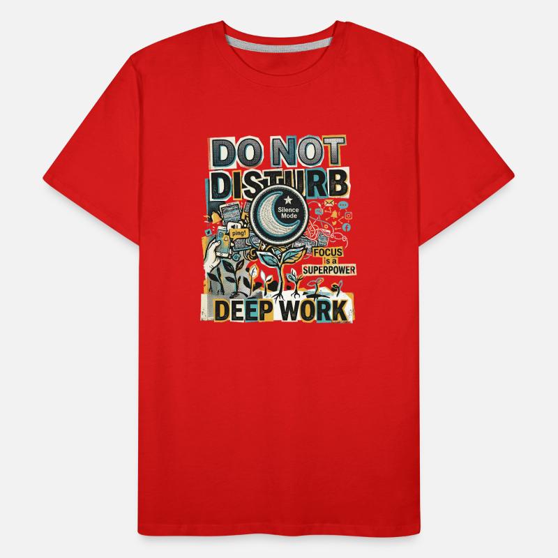 Deep Work Focus Männer Premium Bio T-Shirt
