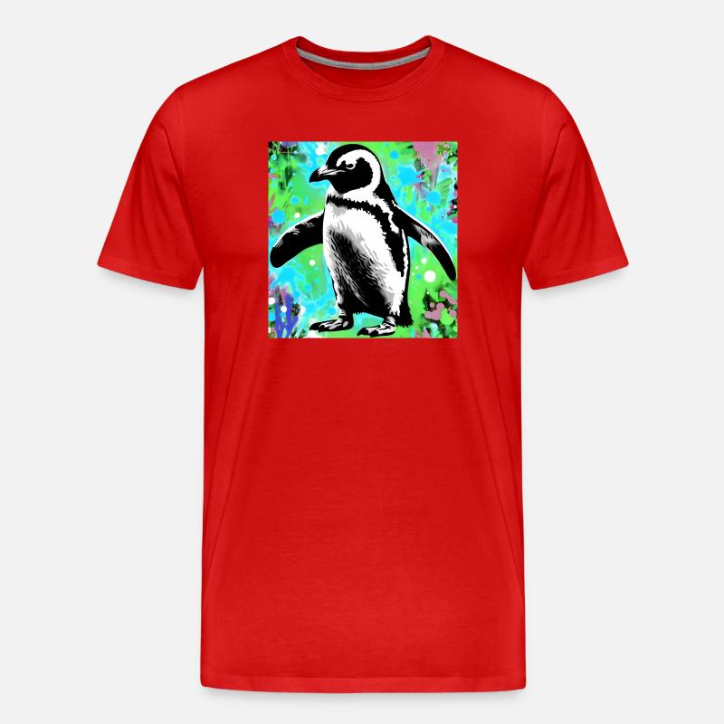Pinguin - Männer Premium Bio T-Shirt - Rot