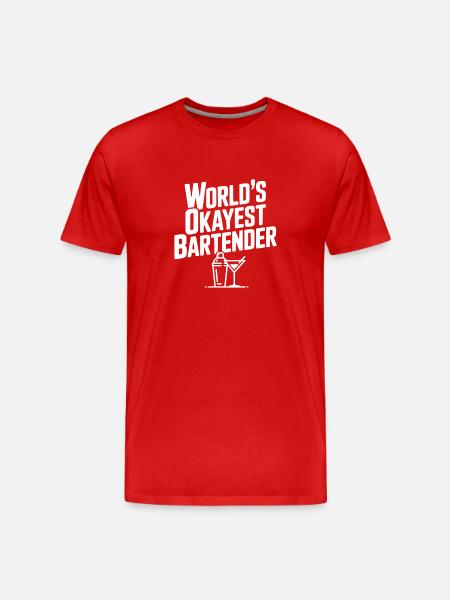 Der beste Barkeeper der Welt - Männer Premium Bio T-Shirt - Rot
