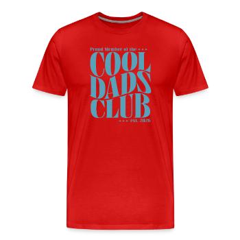 Club des papas cool - Cadeau pour futurs papas 2026 - T-shirt bio Premium Homme - rouge - Devant - Damien (186cm)