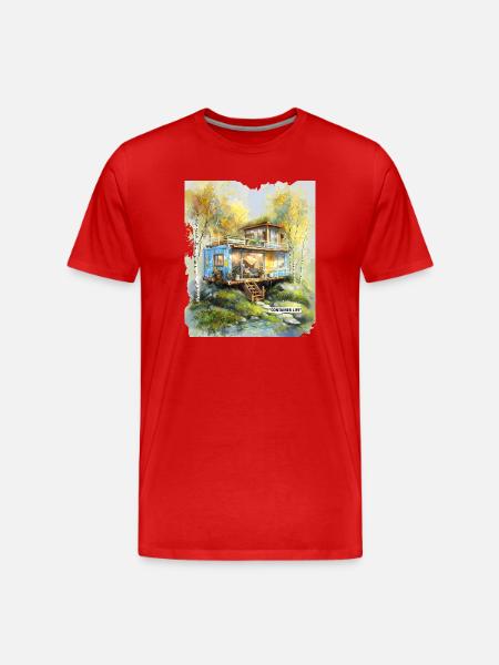 Container Life Woodland Studio - Men's Premium Organic T-Shirt - red