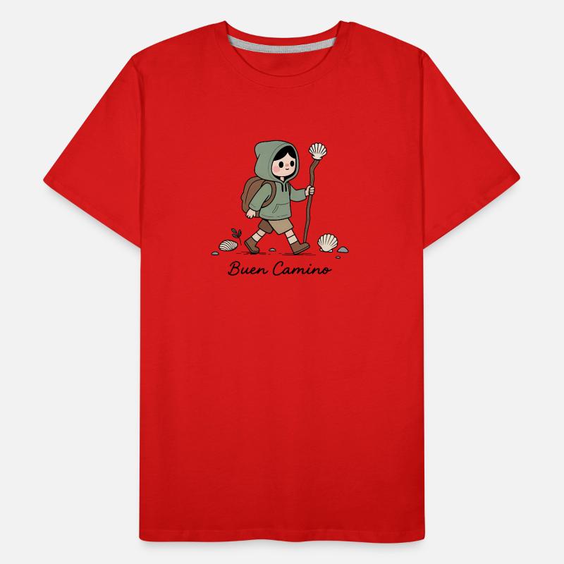 Pèlerin sur le chemin de Compostelle T-shirt bio Premium Homme