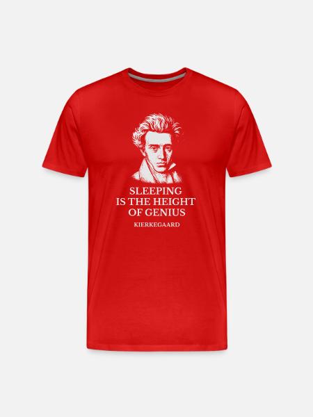 Kierkegaard Sleep Genius Tee - Men's Premium Organic T-Shirt - red