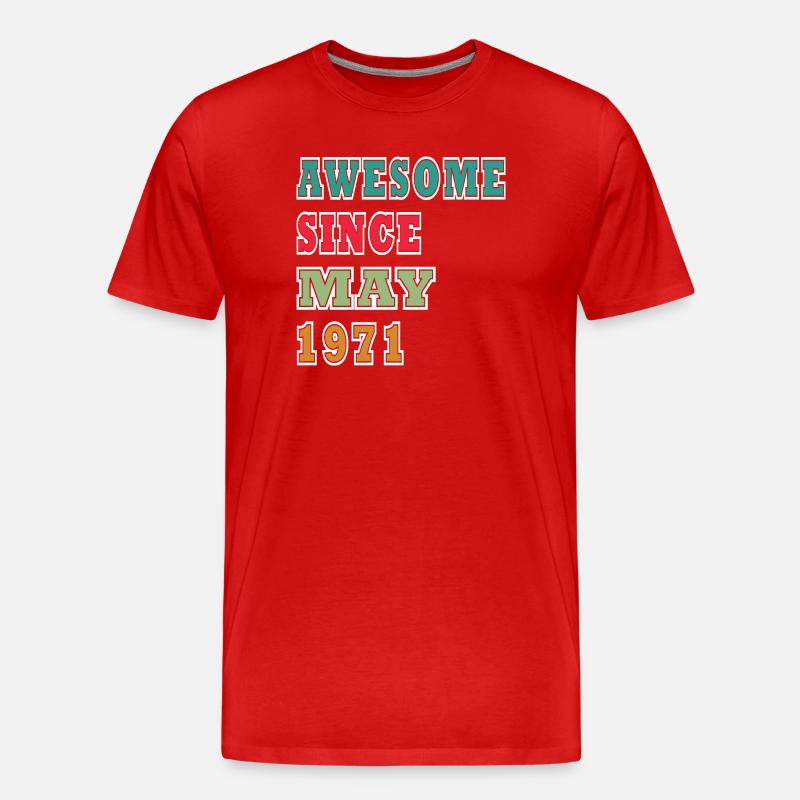 Awesome Since May 1971 - Men's Premium Organic T-Shirt - red