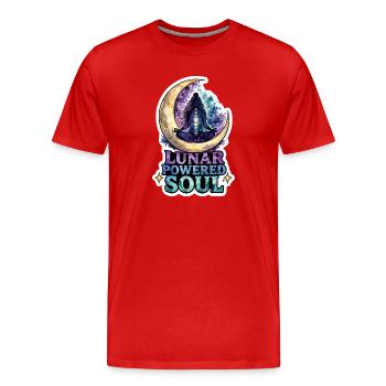 Mondmeditation, Mondachtsamkeit, Spirituell - Männer Premium Bio T-Shirt - Rot - Vorne - Damien (186cm)