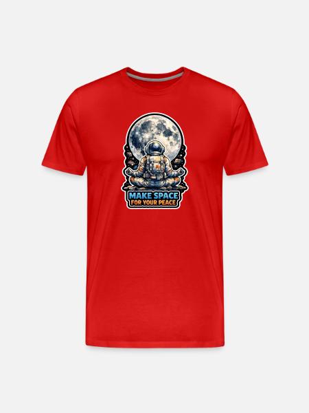 Moon Meditation, Moon Mindfulness, Spiritual - Men's Premium Organic T-Shirt - red