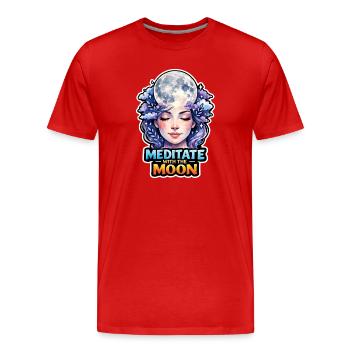 Mondmeditation, Mondachtsamkeit, Spirituell - Männer Premium Bio T-Shirt - Rot - Vorne - Damien (186cm)