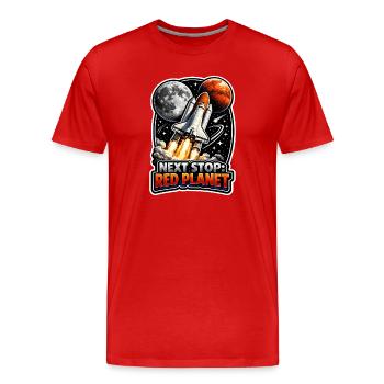 Allons sur Mars. Mission d’exploration de Mars - T-shirt bio Premium Homme - rouge - Devant - Damien (186cm)