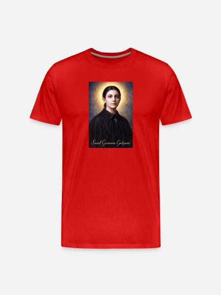 Portrait of Saint Gemma Galgani - Men's Premium Organic T-Shirt - red