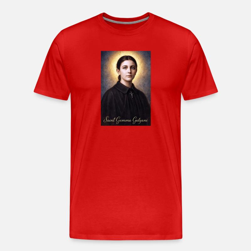 Porträt der heiligen Gemma Galgani - Männer Premium Bio T-Shirt - Rot