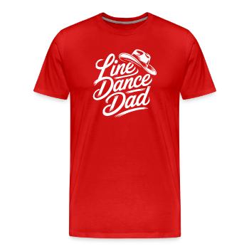 Line Dance Dad - Men's Premium Organic T-Shirt - red - Front - Damien (186cm)